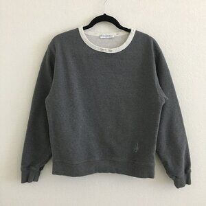 JW ANDERSON Womens Small Sweatshirt Pullover Dark Gray Fleece Lining Cotton